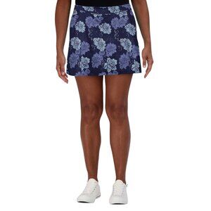 Tranquility X-Large Floral Navy Skort With Built-In Shorts Polyester/Spandex Ble